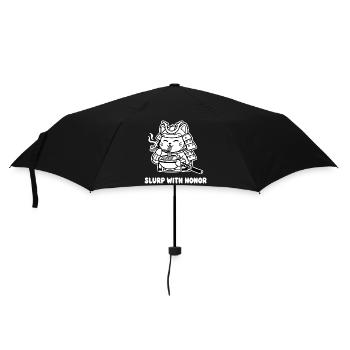Chat samouraï mange des nouilles - Parapluie standard - noir - Devant