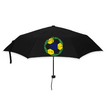Brazil Soccer Ball Fußball - Regenschirm (klein) - Schwarz - Vorne