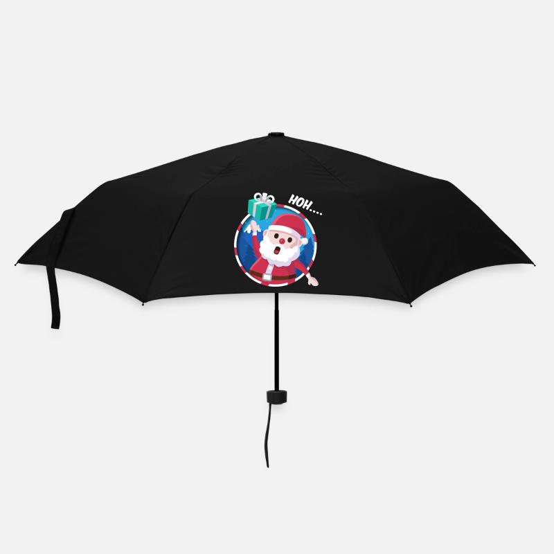 Leuchtender Santa Geschenk - Regenschirm (klein) - Schwarz
