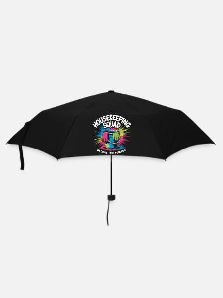 Lustiges Putzen Design - Regenschirm (klein) - Schwarz