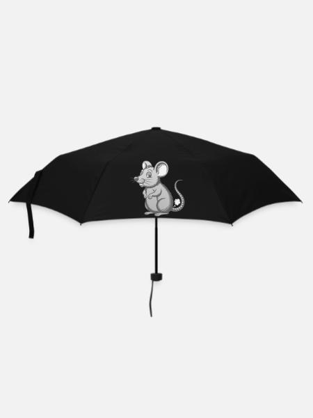 Furzende Maus furzen pupsen Pups Furz Mäuschen - Regenschirm (klein) - Schwarz