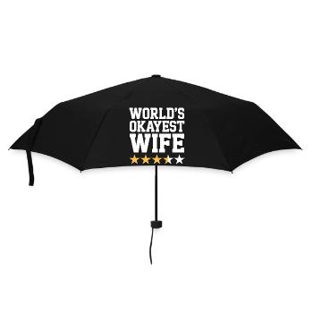 World's Okayest Wife Tee - Umbrella (small) - black - Front