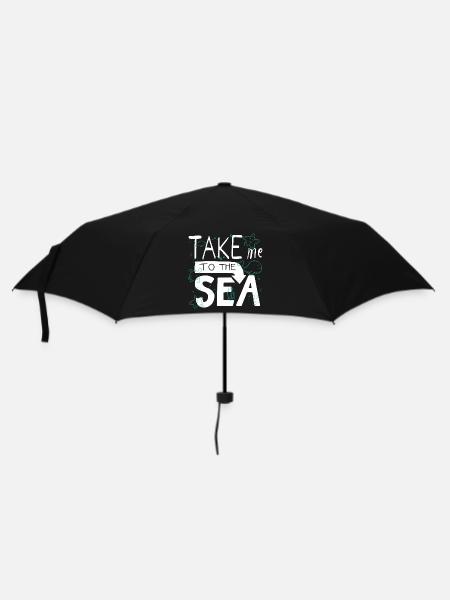 Take Me to the Sea – Doodle Meer Spruch - Regenschirm (klein) - Schwarz