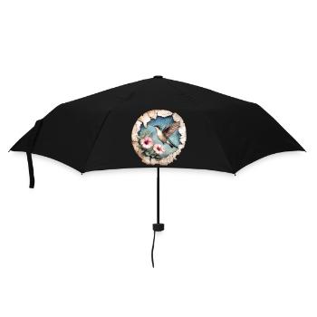 Colibri avec des fleurs - Parapluie standard - noir - Devant
