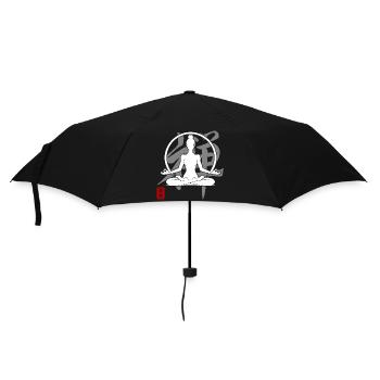 Yoga Silhouette Zen Meditation Kanji Entspannung - Regenschirm (klein) - Schwarz - Vorne