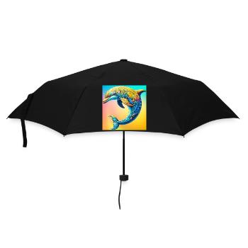 Delfin - Regenschirm (klein) - Schwarz - Vorne