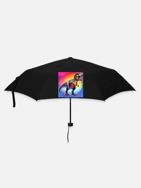 Dinosaurier - Regenschirm (klein) - Schwarz