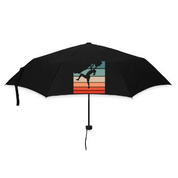 Grimpeuse à rayures rétro Femme de bloc - Parapluie standard - noir - Devant