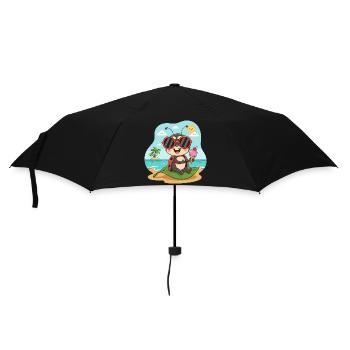 Strandkäfer mit Eis und Sonnenbrille - Regenschirm (klein) - Schwarz - Vorne