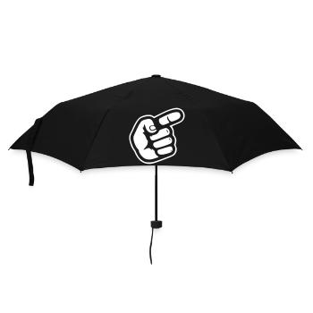 Direction pointée de la main avec le doigt - Parapluie standard - noir - Devant