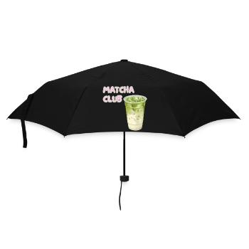 Matcha Club Latte Grafik - Regenschirm (klein) - Schwarz - Vorne