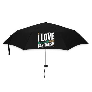 I Love Capitalism Unternehmer Aktien Kapitalismus - Regenschirm (klein) - Schwarz - Vorne