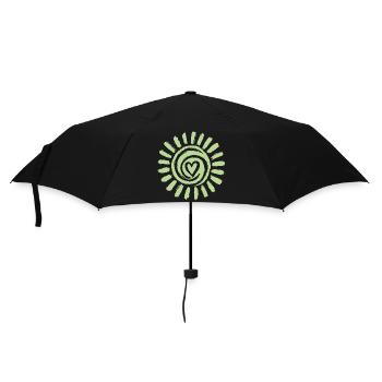 Sun Spiral Heart Green - Umbrella (small) - black - Front
