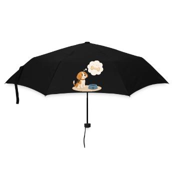 Beagle dreams of a bone - Umbrella (small) - black - Front