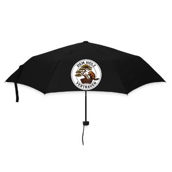 Dem Holz vertrauen Bonsai Schnitzerei T-Shirt - Regenschirm (klein) - Schwarz - Vorne