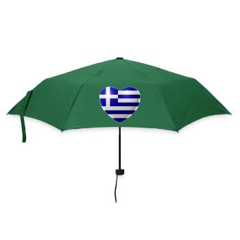 Heart (Greece / Ellas) - Umbrella (small) - bottlegreen - Front