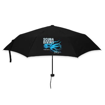 Tauchen Born to dive cooles Geschenk für Taucher - Regenschirm (klein) - Schwarz - Vorne
