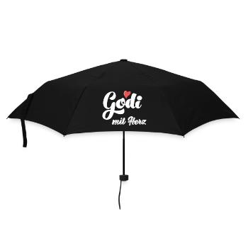 Godi mit Herz Patentante Österreich Taufpatin - Regenschirm (klein) - Schwarz - Vorne