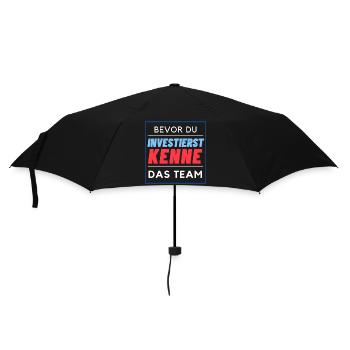 bevor du investierst - Team - Regenschirm (klein) - Schwarz - Vorne