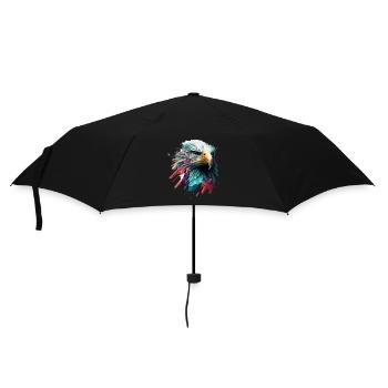 Eagle in Colors: An Artistic Portrait - Umbrella (small) - black - Front