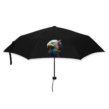 Ein Adlerblick: Ölgemälde in lebendigen Farben - Regenschirm (klein) - Schwarz - Vorne