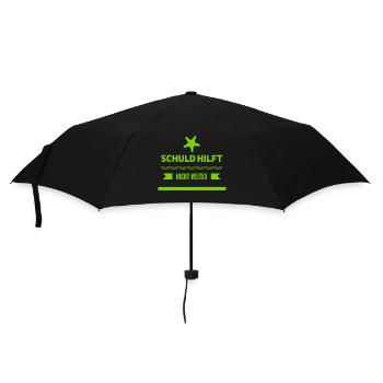 Schuld hilft nicht weiter - Regenschirm (klein) - Schwarz - Vorne