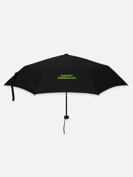 ich bin zerbrechlich - Regenschirm (klein) - Schwarz