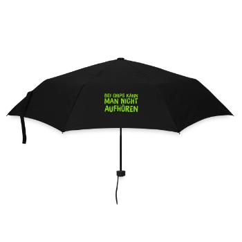 Chips gehen immer - Regenschirm (klein) - Schwarz - Vorne