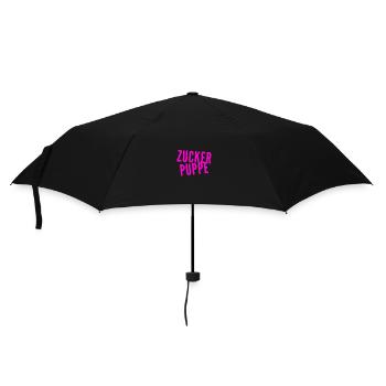 vor dir steht eine Zuckerpuppe - Regenschirm (klein) - Schwarz - Vorne