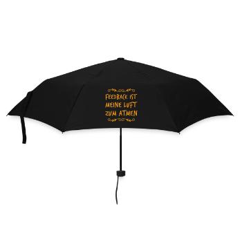 Feedback ist super - Regenschirm (klein) - Schwarz - Vorne