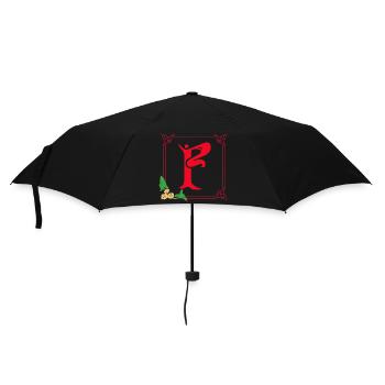 Art Nouveau F Red - Umbrella (small) - black - Front