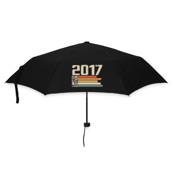 2017 Jahrgang - Retro 2017 Geburtstagsgeschenk 2017 - Regenschirm (klein) - Schwarz - Vorne