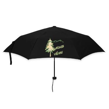 nature 40 fir and mountains e 1 - Umbrella (small) - black - Front
