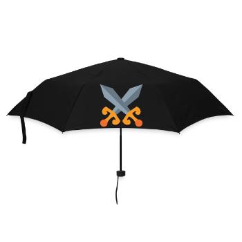 Schwert Kampf - Regenschirm (klein) - Schwarz - Vorne