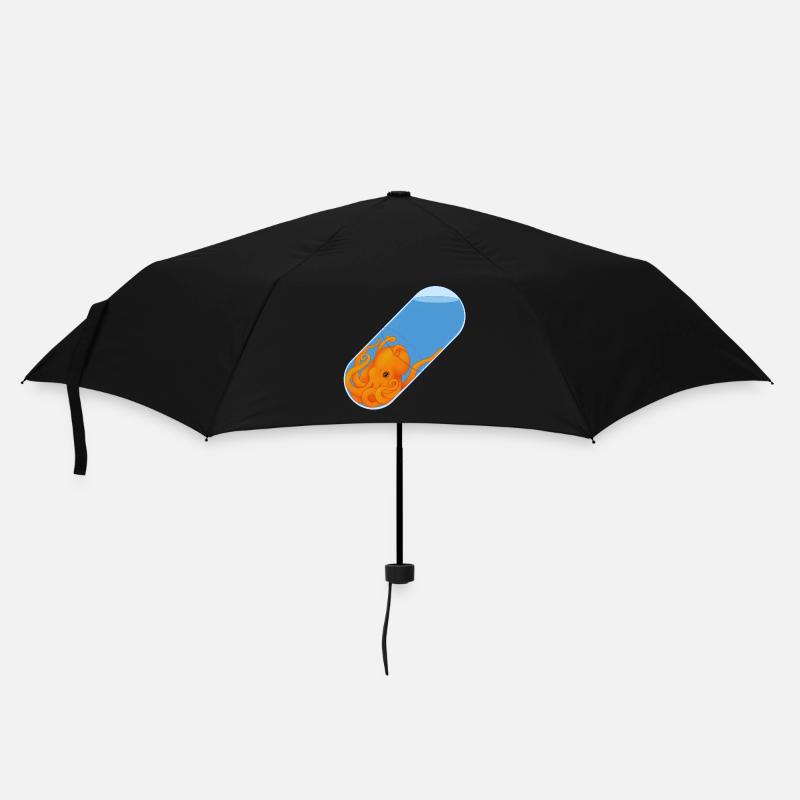 Krakenpille - Regenschirm (klein) - Schwarz