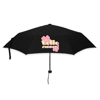 Hallo Sommer-Retro-Pastellblumen - Regenschirm (klein) - Schwarz - Vorne