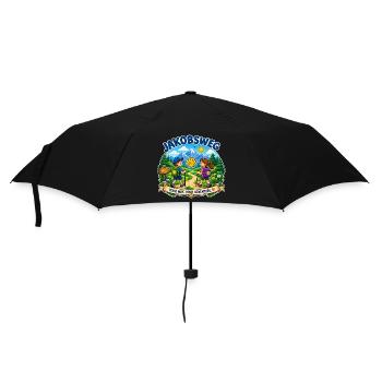 Jakobsweg Kindershirt  - Regenschirm (klein) - Schwarz - Vorne