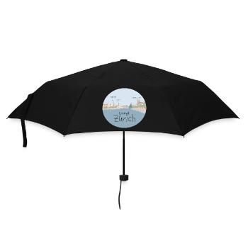 Zürich - Limmatblick - Regenschirm (klein) - Schwarz - Vorne