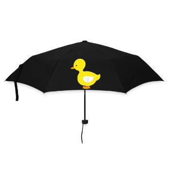 Lustige kleine gelbe Ente - Regenschirm (klein) - Schwarz - Vorne