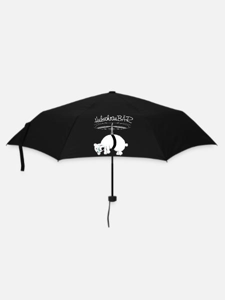 herziger, drolliger Bär - Regenschirm (klein) - Schwarz