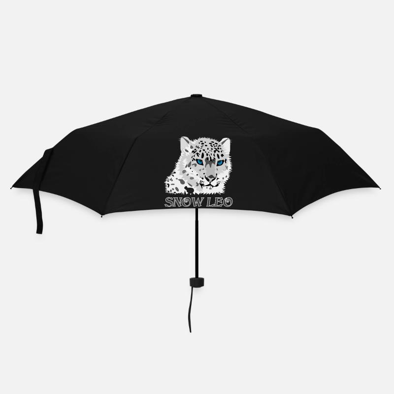 Schnee Leopard Raubkatze - Regenschirm (klein) - Schwarz
