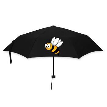 Honigbiene Comic Tier - Regenschirm (klein) - Schwarz - Vorne