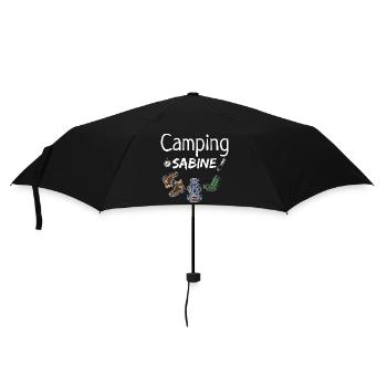 Camping Sabine Camper Camperin Geschenk - Regenschirm (klein) - Schwarz - Vorne
