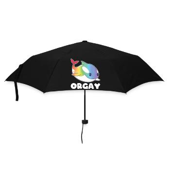 Orca LGBTQ Regenbogen Flagge Geschenk - Regenschirm (klein) - Schwarz - Vorne