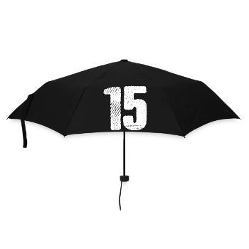 15 Zahl Trikot - Regenschirm (klein) - Schwarz - Vorne