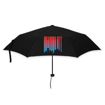 Oklahoma City Skyline Gradient - Regenschirm (klein) - Schwarz - Vorne