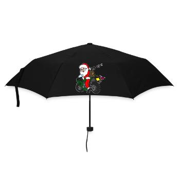 Père Noël de Noël à moto avec des cadeaux - Parapluie standard - noir - Devant