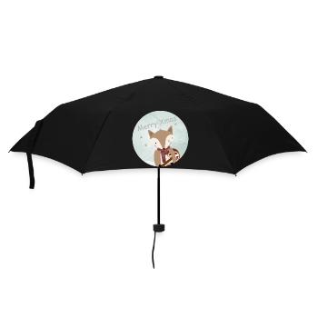 golden fox for Christmas with candy cane - Umbrella (small) - black - Front