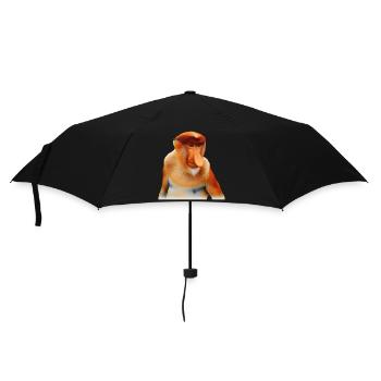 Der exotische Nasenaffe - Regenschirm (klein) - Schwarz - Vorne