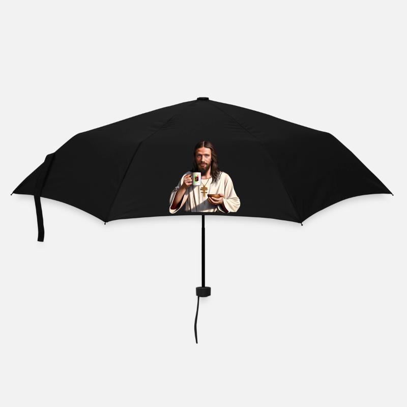 Jesus mochte Kaffee - Regenschirm (klein) - Schwarz